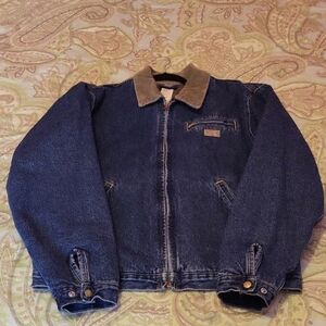 Dickies Men's Denim Shirt Jacket With Courduroy Collar L